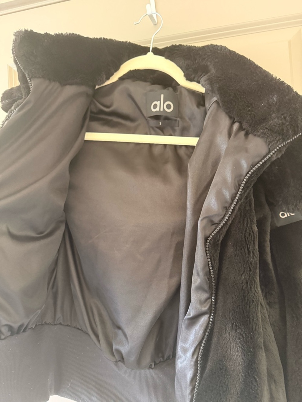 ALO black faux fur foxy jacket - Picture 12 of 16